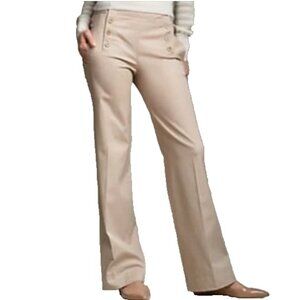 Talbots Heritage Pants 16 Petite Stretch Coastal Nautical Sailor Neutral NWT
